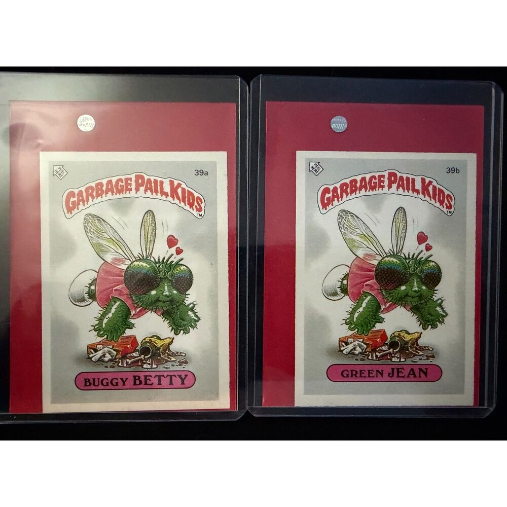 Vintage 1985 Topps Garbage Pail Kids UK Minis Series 1 39A and 39B